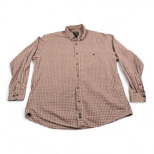 Vintage Woolrich Shirt Adult EXTRA LARGE Red Brown Plaid Cotton Outdoor USA 90s